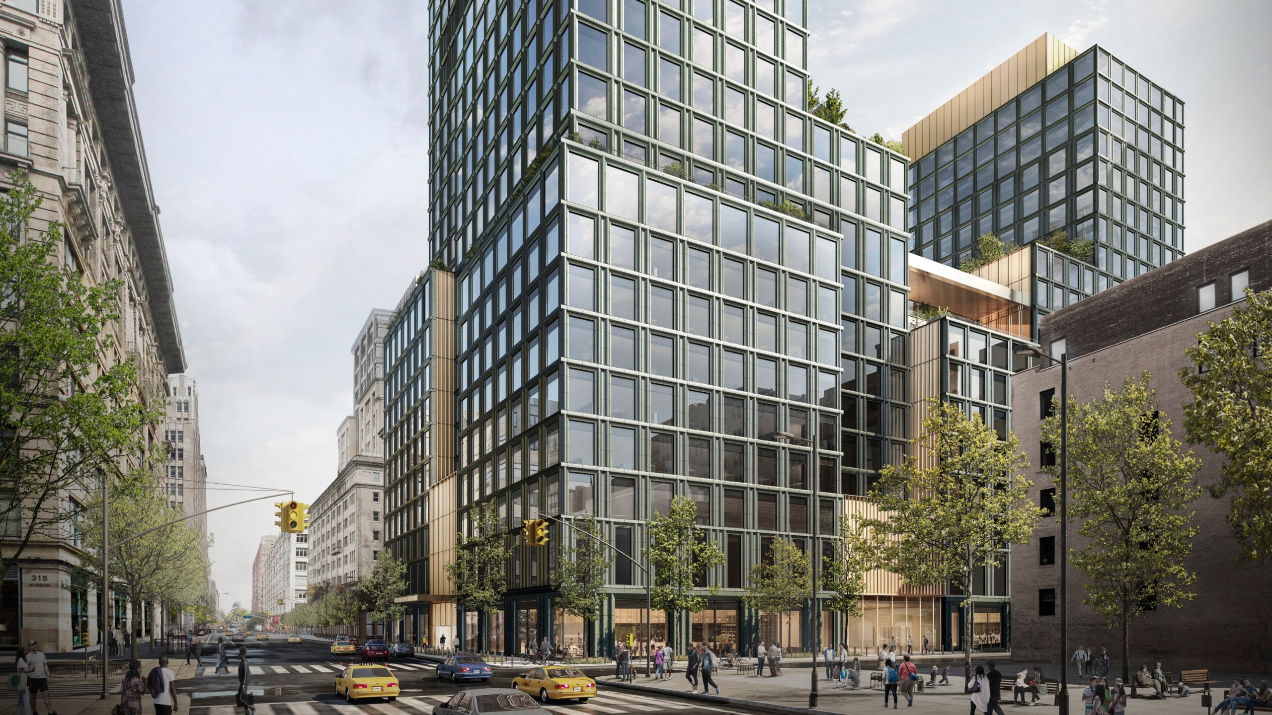 Rendering of Disney's Hudson Square headquarters from the street